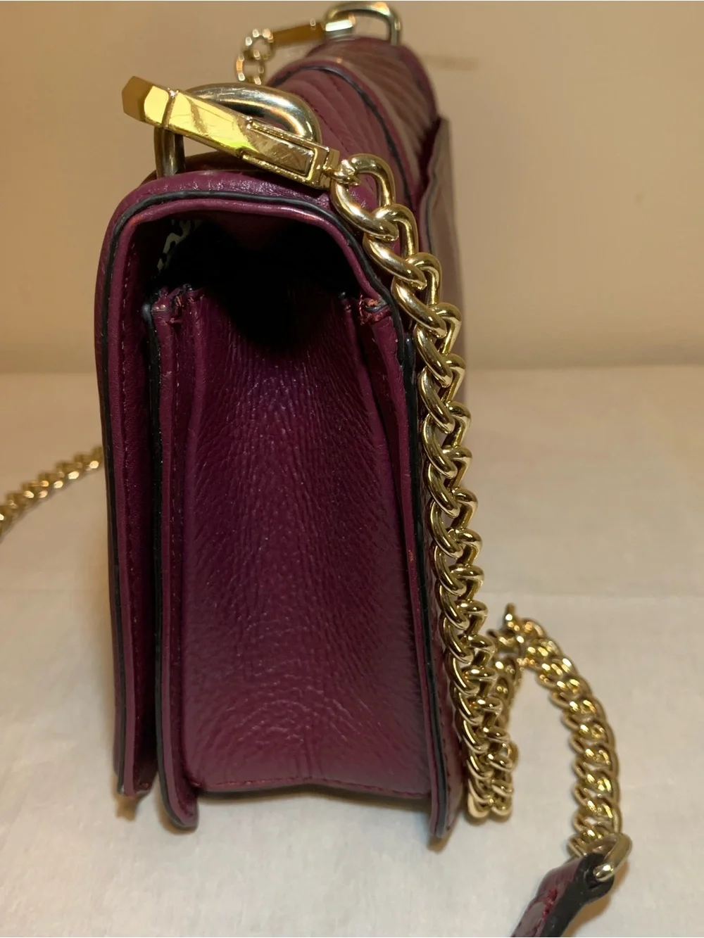 Rebecca Minkoff Love Quilted Leather Crossbody in Merlot